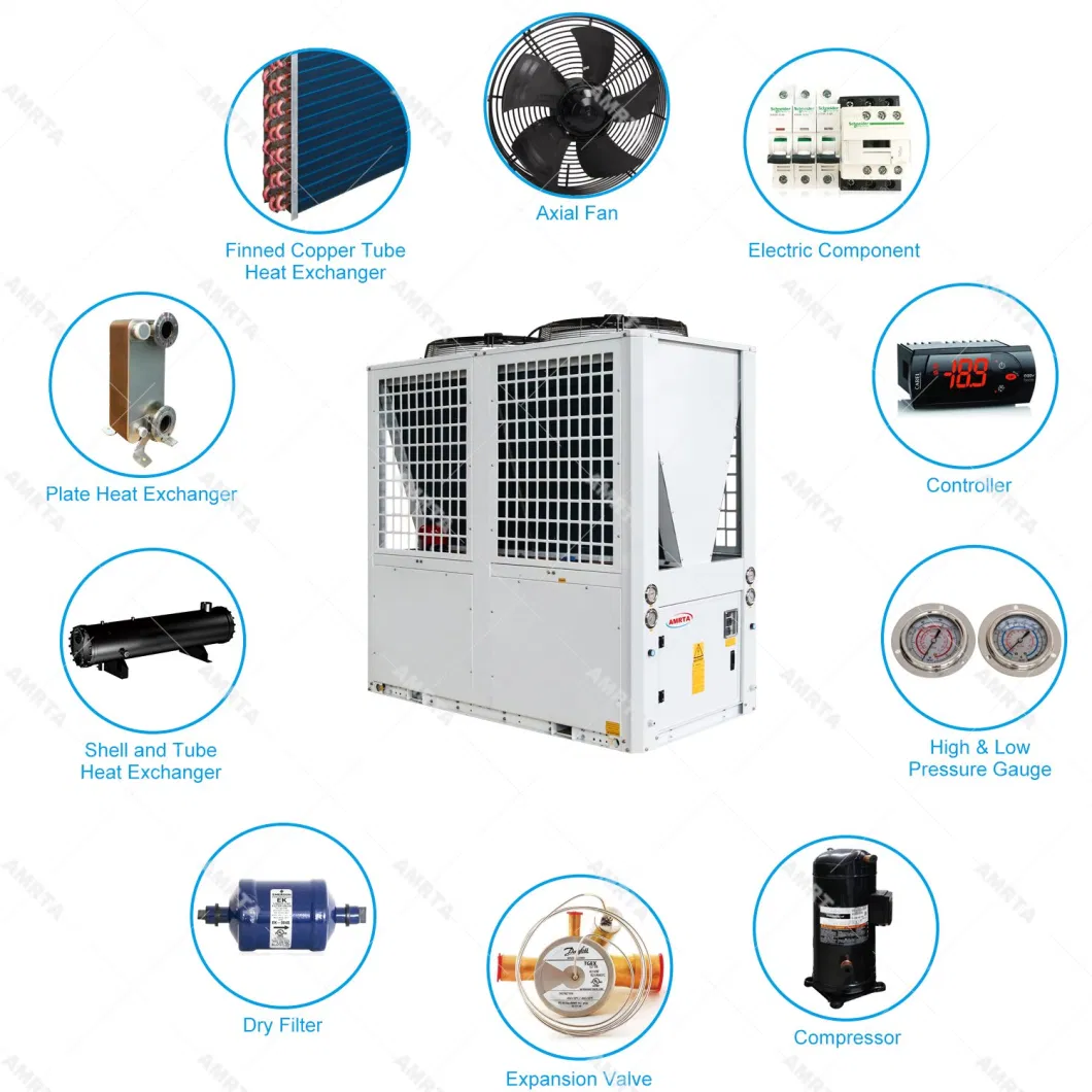 Scroll Modular / Glycol / Dairy Milk / Brewery / Commercial / Biogas DC Inverter Free Cooling Industrial Air Cooled Water Chiller with CE Certificate